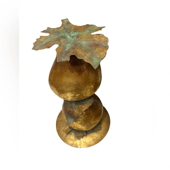 Dept. 56 Gold Leaf Gilded Pear Candle Holders- Set Of 3 - Picture 5 of 13